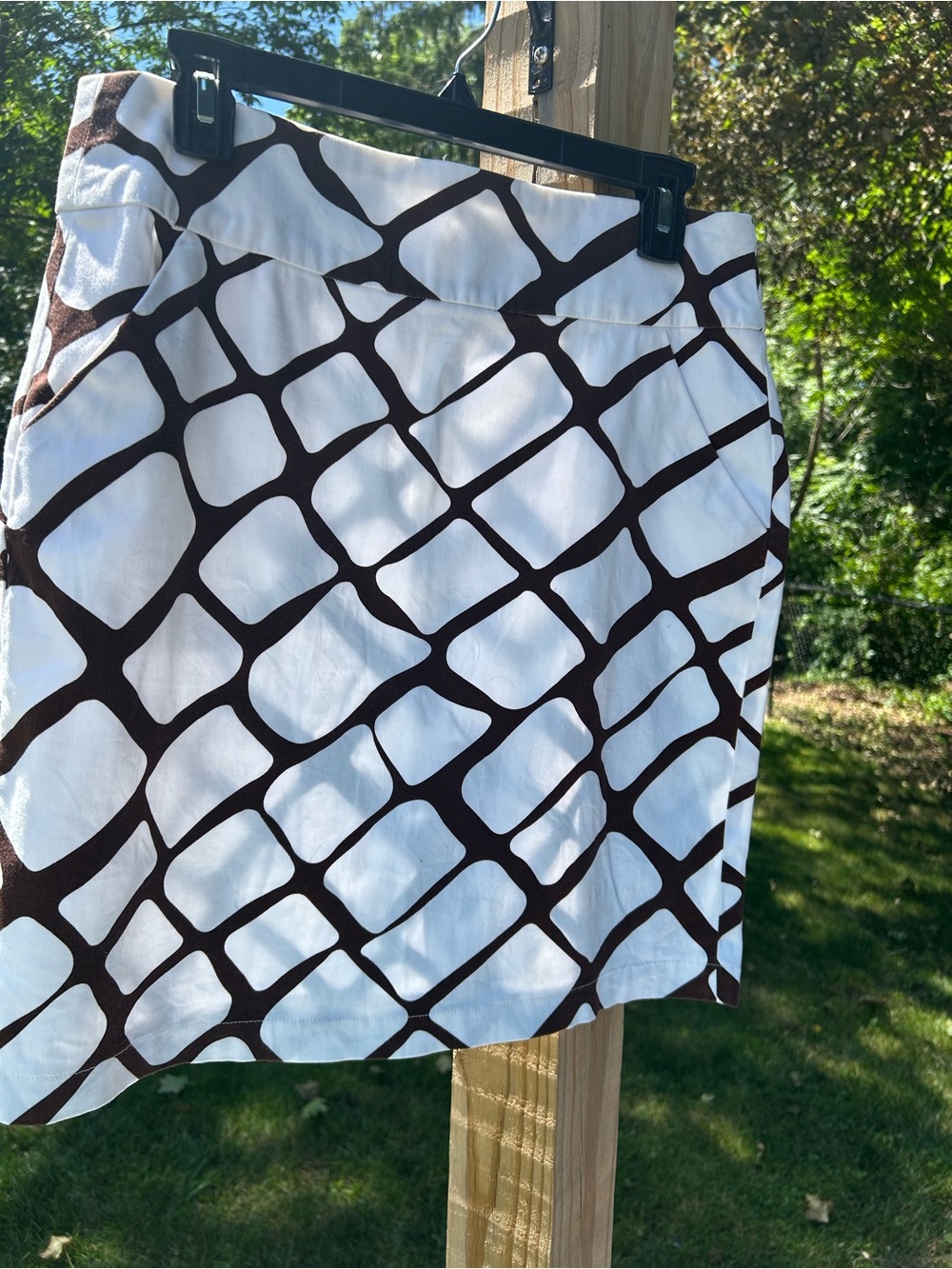 NWOT HANNA & GRACIE Giraffe Print Mini Skirt with Split Back, Pockets